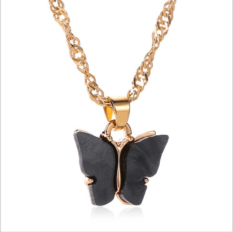 Product image KAHASIL - Kalung Titanium Wanita Anti Karat Luntur Fashion Gaya Korea Buterfly KH021 all variant HITAM